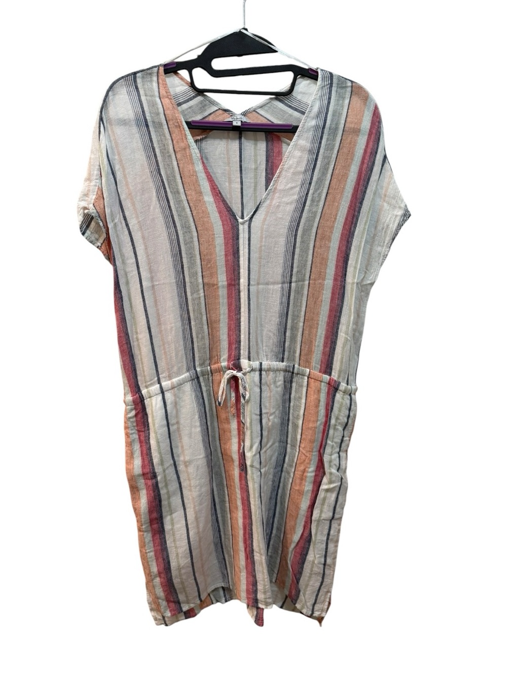 Rails White Multicolor Striped Lightweight Dress